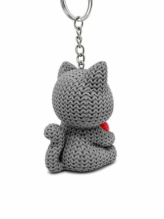 Porte-clés chat avec cœur